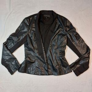 Bagatelle Black Faux Leather Blazer Size Small *Flawed*